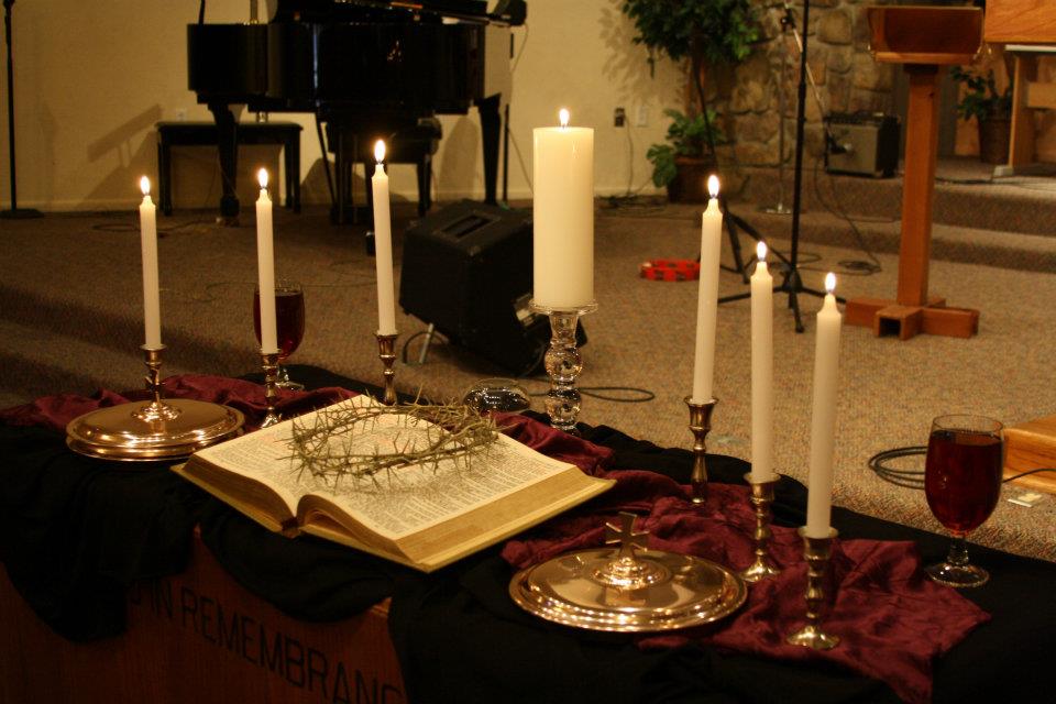 Image of bible and candles